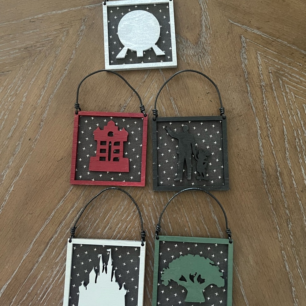 Set of Disney Park Ornaments